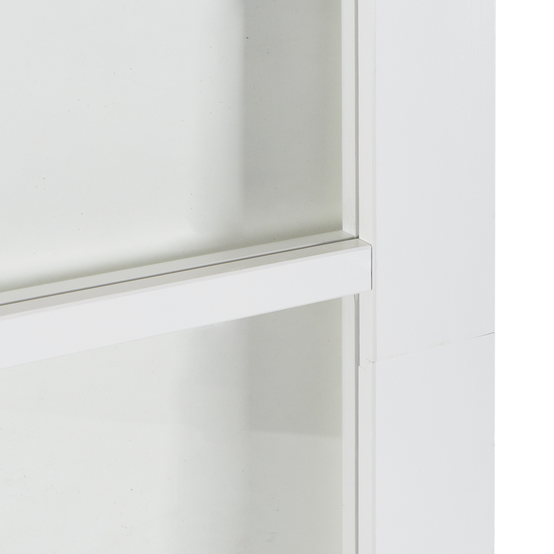 Schiebetür mit Hardware-Set ORKDALWeiße Massivholz & Glas