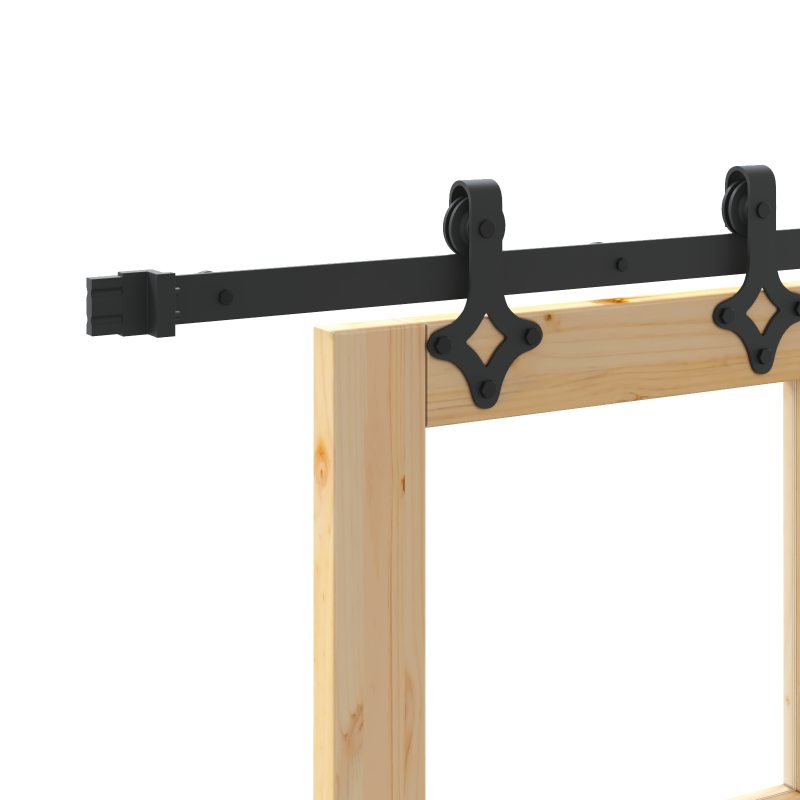 Schiebetür mit Hardware-Set ORKDAL aus massivem Holz & Glas