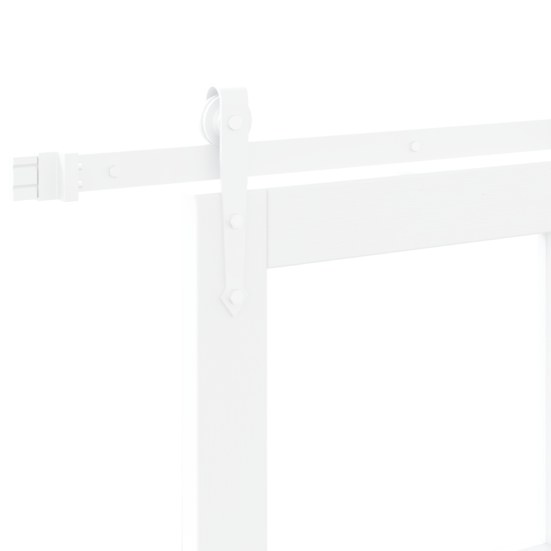 Schiebetür mit Hardware Set Weiß 83 x 202 cm Massivholz Kiefer