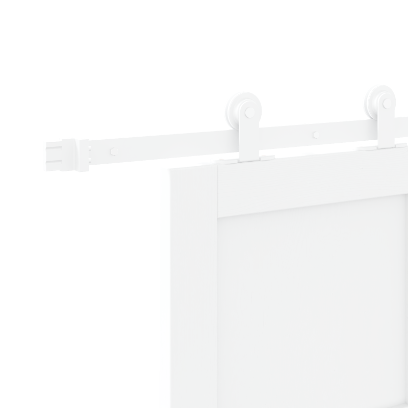 Schiebetür mit Hardware-Set Weiß 93x202 cm Massivholz Kiefer