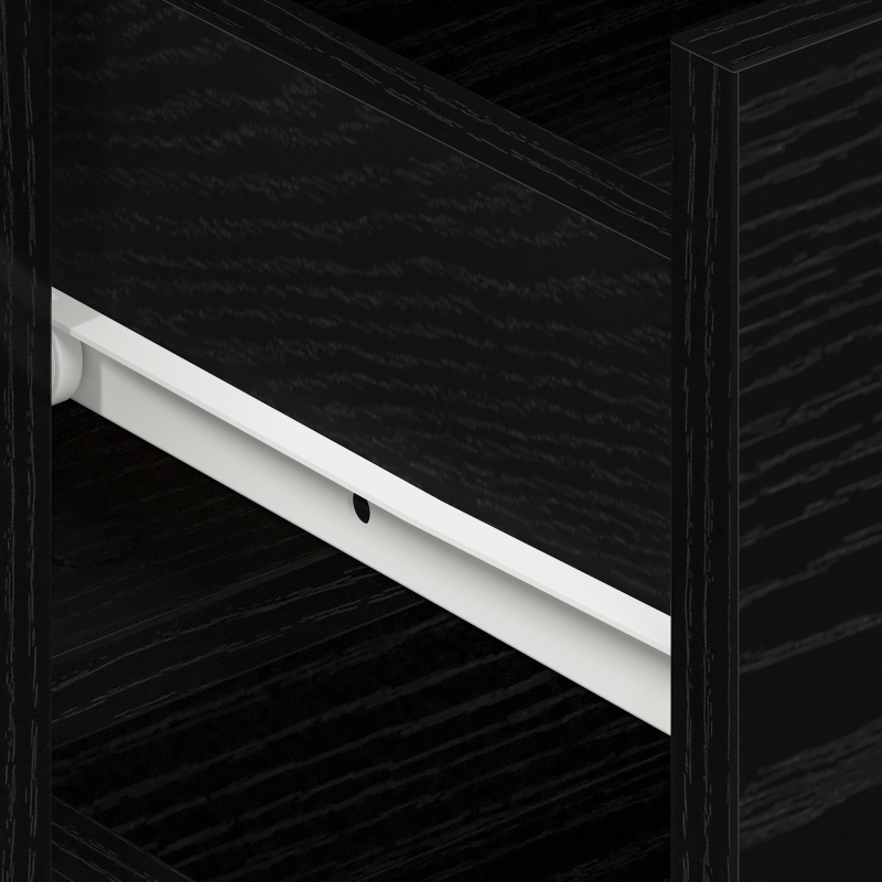 Sideboard Schwarz Eiche Fertigholz 120 x 36 x 69 cm Stauraum