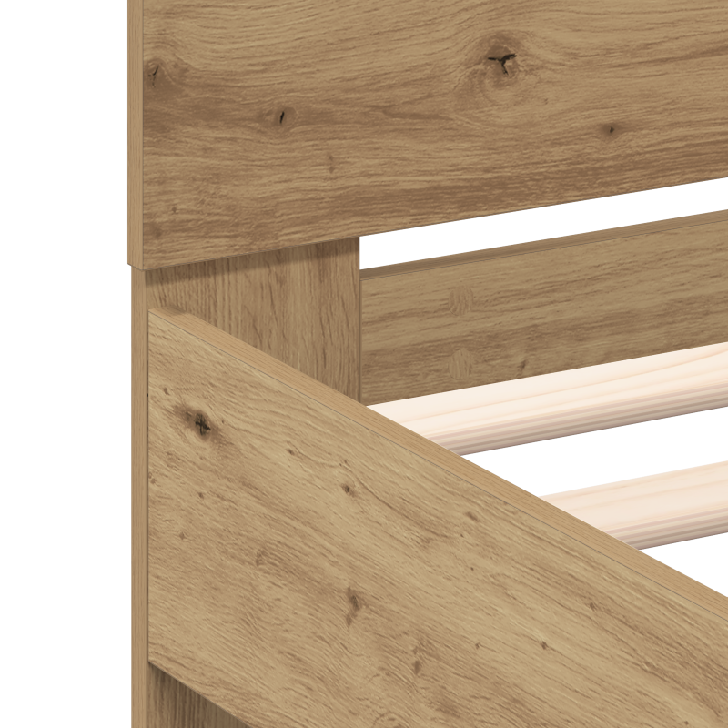 Bettgestell aus Holz Artisan Eiche Massivholz Eiche 120 x 200 cm