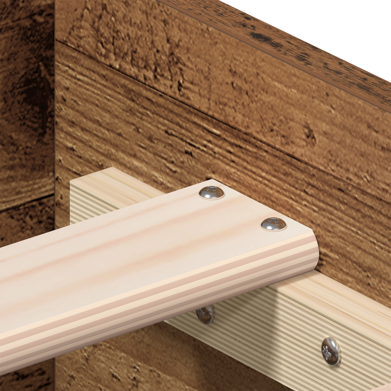 Bettgestell mit Schubladen Altes Holz 120x190 cm Hergestellt aus Holzwerkstoff