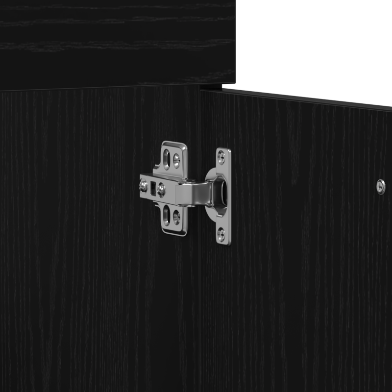 3-teiliges Badezimmermöbelset Schwarz Eiche Nachbildung