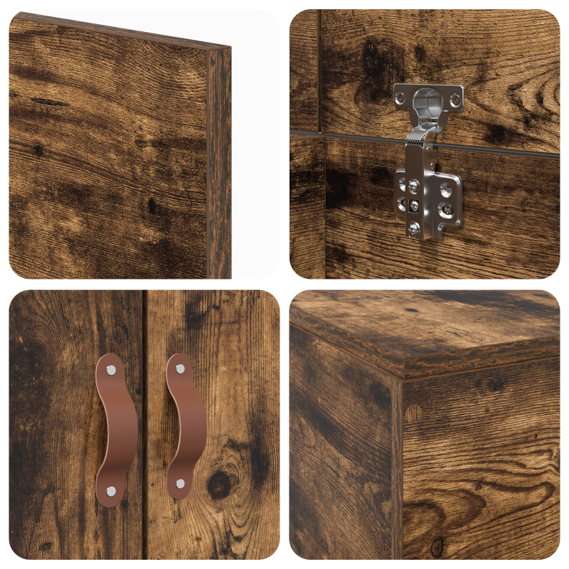 Bettgestell mit Stauraum Raucheiche 75x190 cm