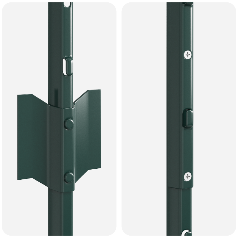 Zaunpfosten 22 Stück U-Profil Grün 200 cm Stahl