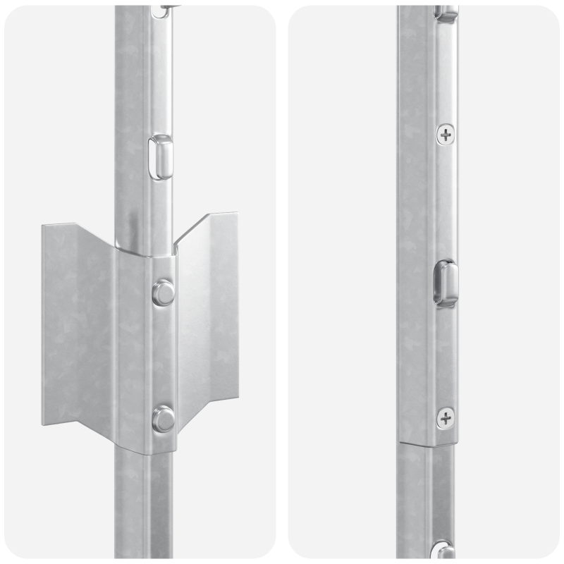 Zaunpfosten 44 Stück U-Kanal Silber 140 cm Stahl