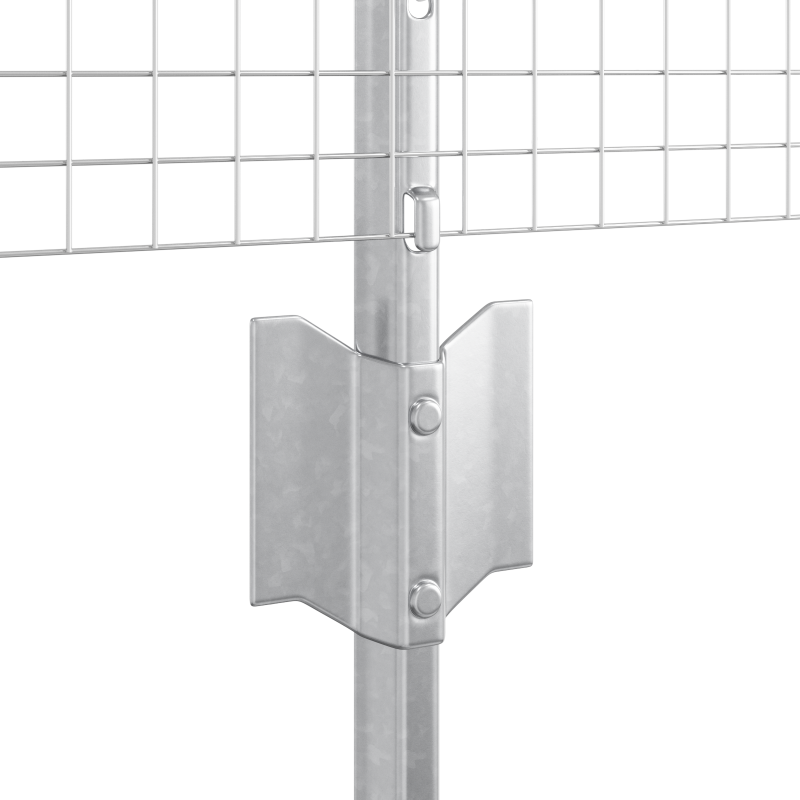 Schweißdrahtzaun mit 5 U-Posts Silber 0.8x10 m Stahl
