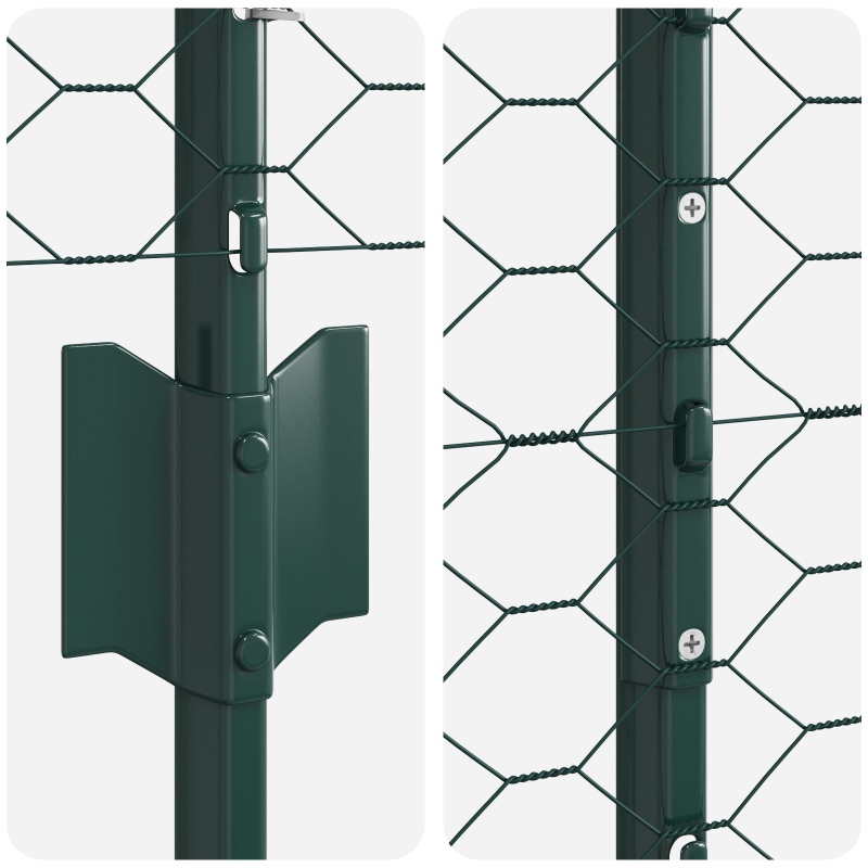 Gartenzaunset Set aus 2 Grün Metall Groß Langlebig Gartenzaun