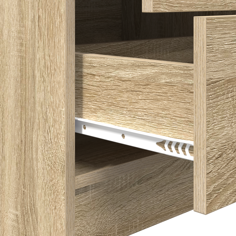 Schreibtisch mit Stauraum Sonoma Eiche Holzwerkstoff