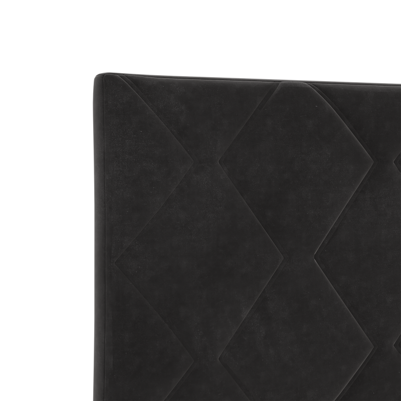 LED Kopfteil Diamantblöcke Design Schwarz 80 cm Samt