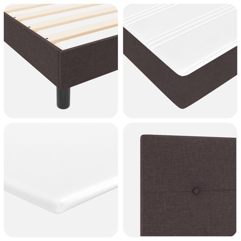 Boxspringbett mit Matratze Dunkelbraun 80x200 cm Stoff
