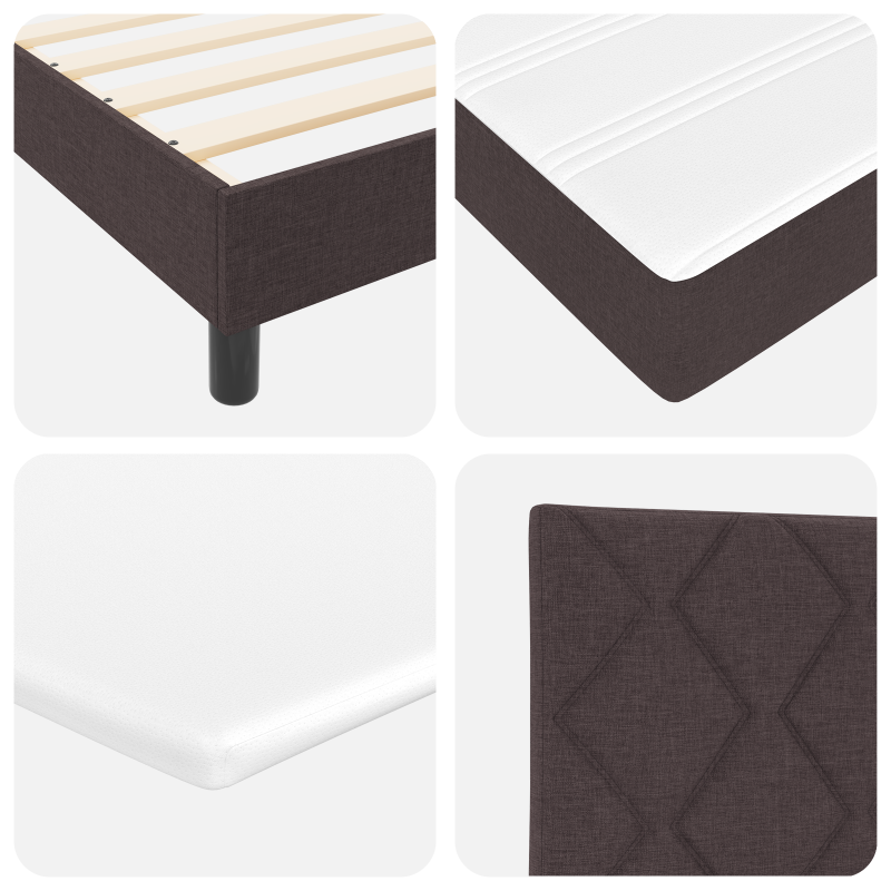 Boxspringbett mit Matratze Dunkelbraun 160x200 cm Stoff
