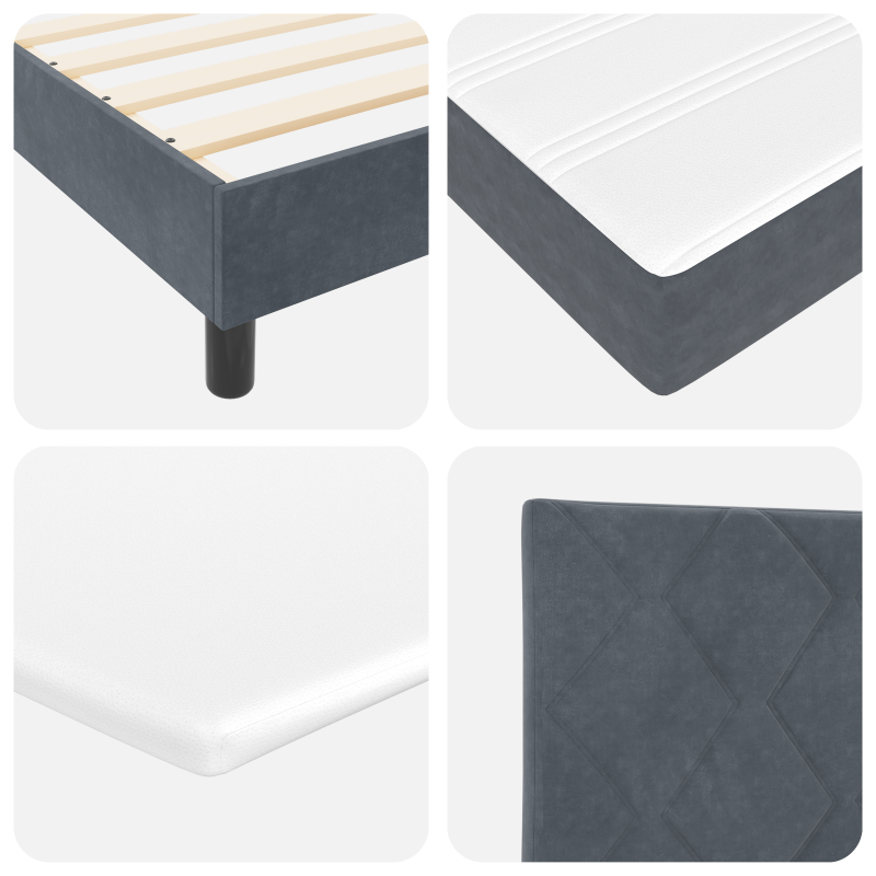 Boxspringbett mit Matratze & LED Dunkelgrau 120x200 cm Samt