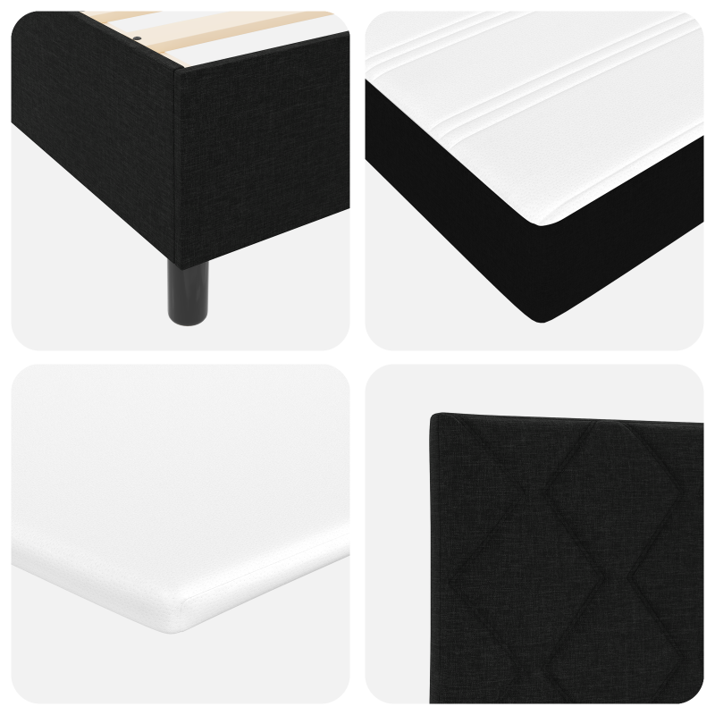 Boxspringbett mit Matratze & LED Schwarz 100x200 cm Stoff