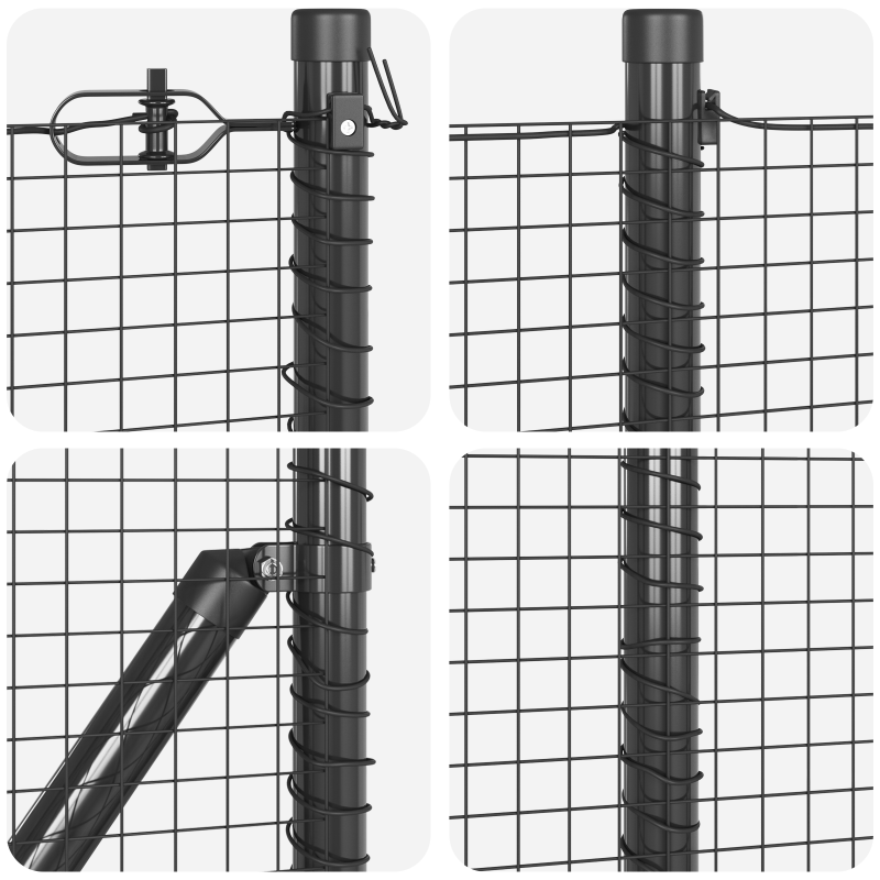 geschweißter Drahtzaun mit 13 Erdankern grau 0.8x50 m Stahl