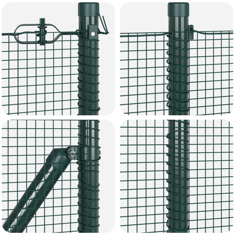 Zaunpfosten-Set Set von 2 Grün Metall Langlebig
