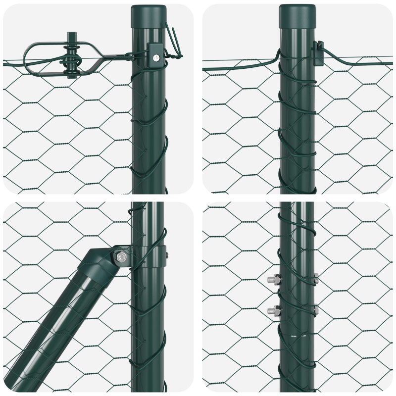 Zaunset Set von 2 Grün PVC-beschichteter Stahl 25 x 1,2 m