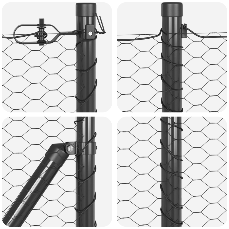 Sechseckzaun Grau 0.8x25 m Stahl