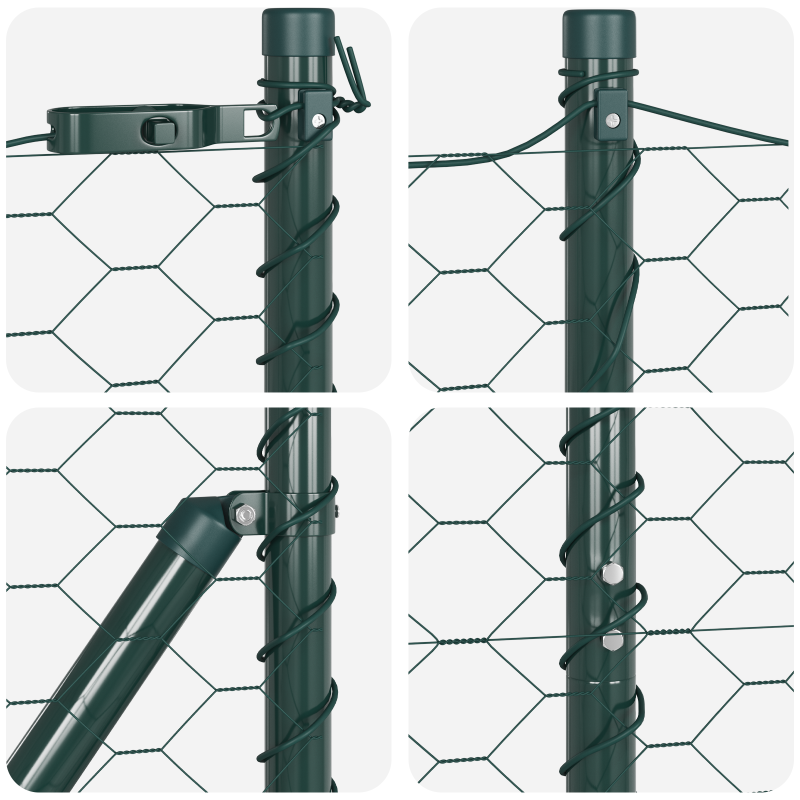 Zaunset 2er Set Grün Pulverbeschichteter Stahl 25 x 1,5 m