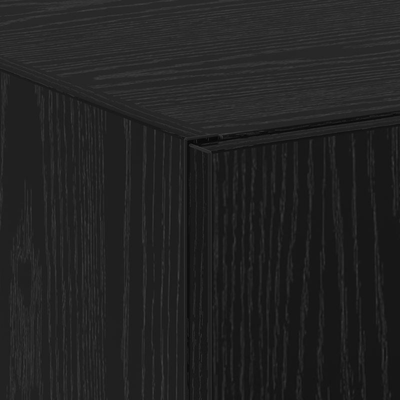 Aktenvernichter Set mit 2 Schwarze Eiche Holzwerkstoff