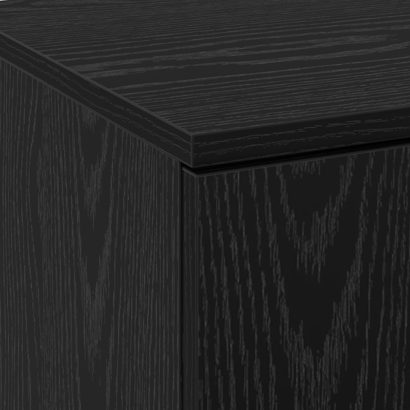 Highboard Schwarz-Eiche 70x35x180 cm Holzwerkstoff