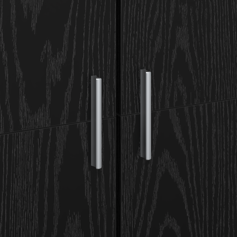 Highboard Schwarz-Eiche 70x35x180 cm Holzwerkstoff
