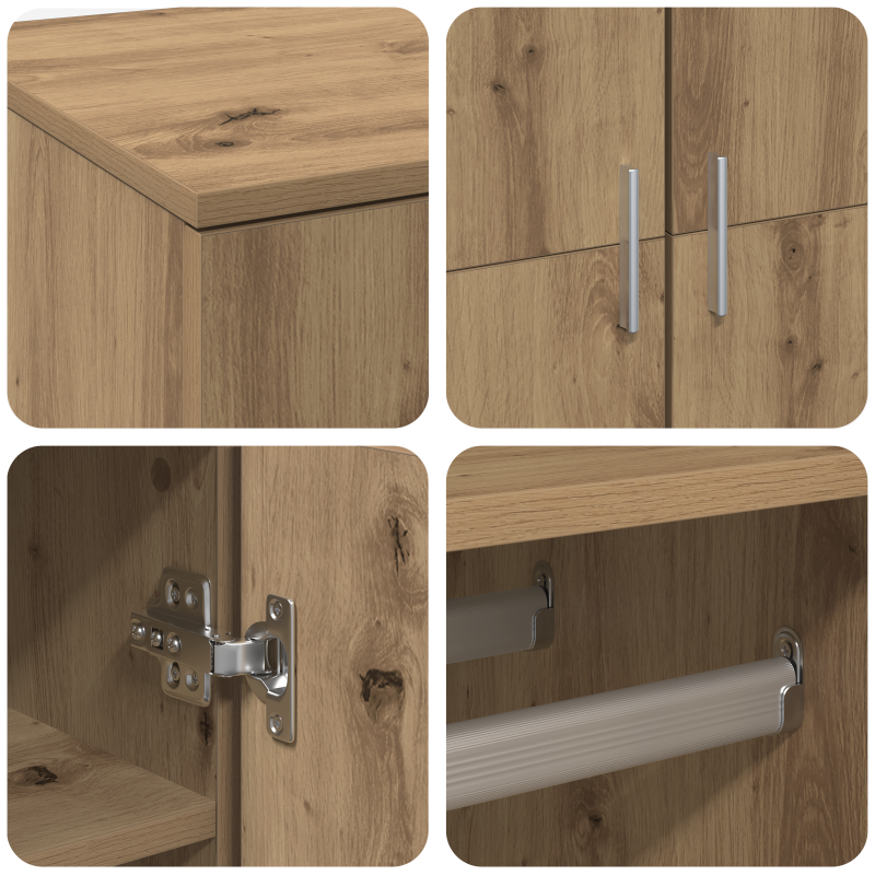 Highboard Kunsthandwerk-Eiche 80x39x178 cm Holzwerkstoff
