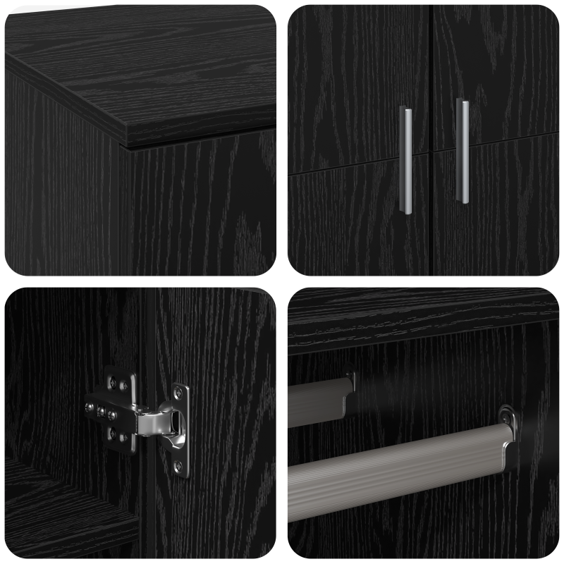 Hochboard Schwarze Eiche 80x39x178 cm Holzwerkstoff