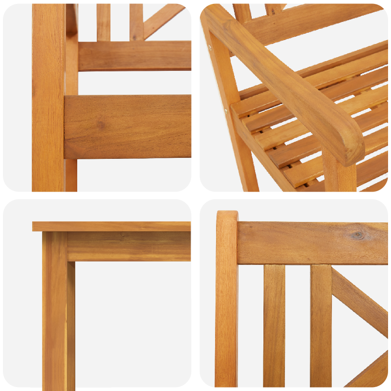 Gartenstühle 2 Stk 56x56x90 cm Massivholz Akazie