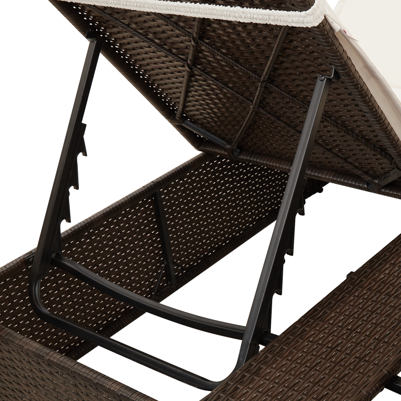 Doppelliege mit Dach und Vorhängen Braun Poly Rattan