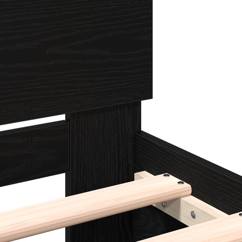 Bettgestell mit Kopfteil Schwarze Eiche 180x200 cm Engineered Wood