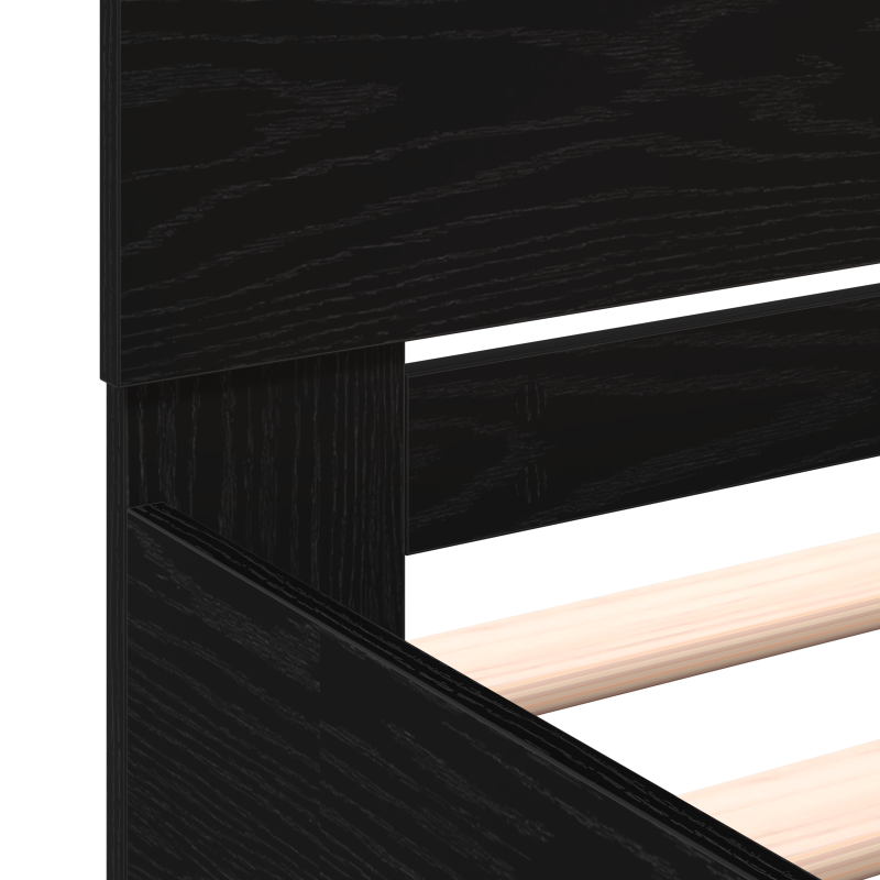 Bettgestell mit Kopfteil Schwarze Eiche 180x200 cm Engineered Wood