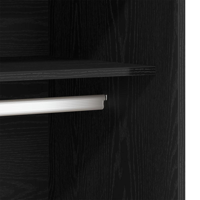 Kleiderschrank Schwarz-Eiche Set von 2 Schwarz Eiche Holzwerkstoff