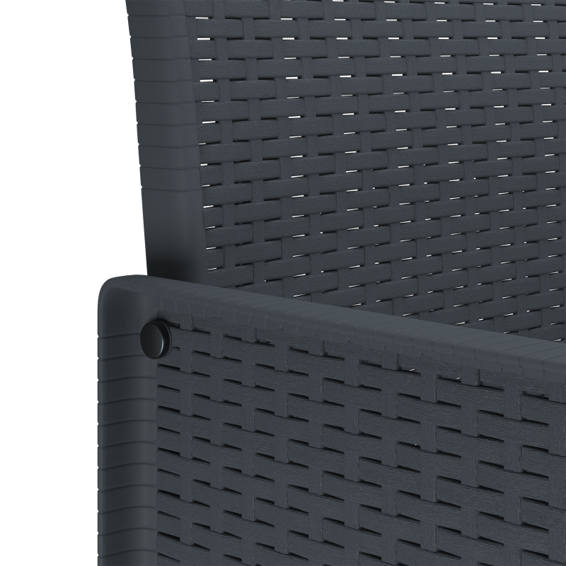 11-teiliges Garten Essgruppe mit Kissen Anthrazit Poly-Rattan