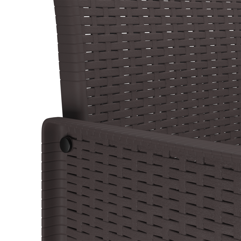 Garten Essset Set von 5 Braun und cremeweiß Rattan Groß