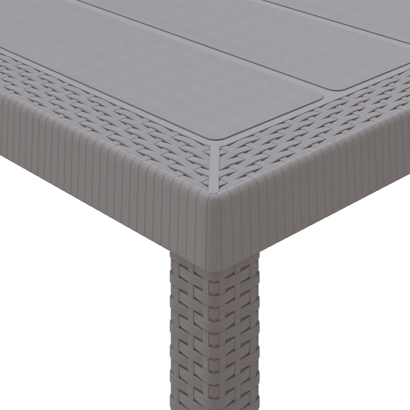 13-teiliges Garten Esszimmer Set mit Kissen Hellgraues Poly-Rattan