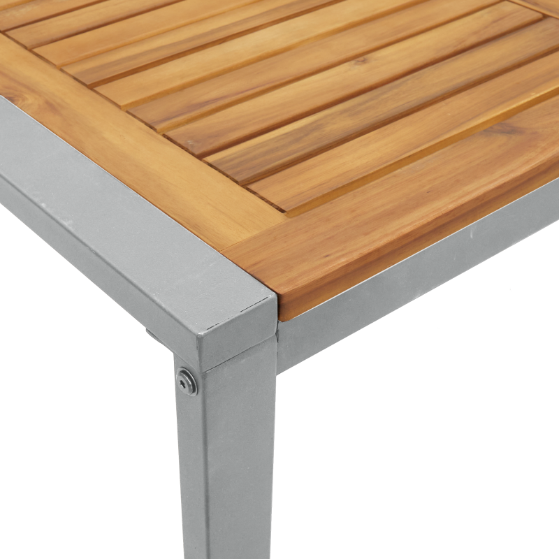 Esszimmertisch Grau 180x90x75 cm Stahl und Akazienholz