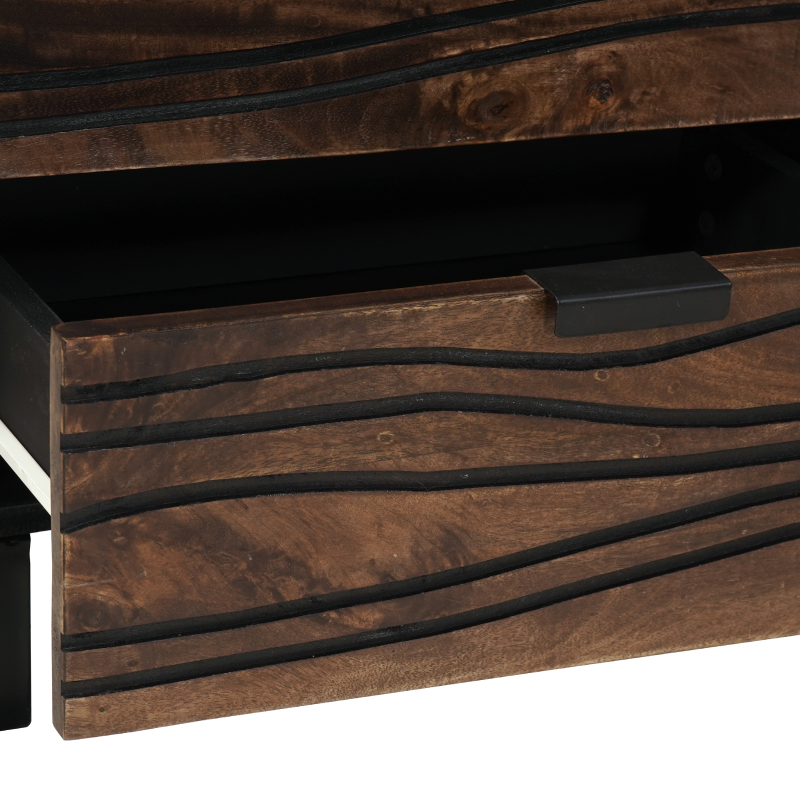Nachttisch 50x33x60 cm Massivholz Mango & MDF