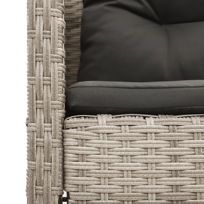 Garten-Sofa-Set Hellgrau und Dunkelgrau