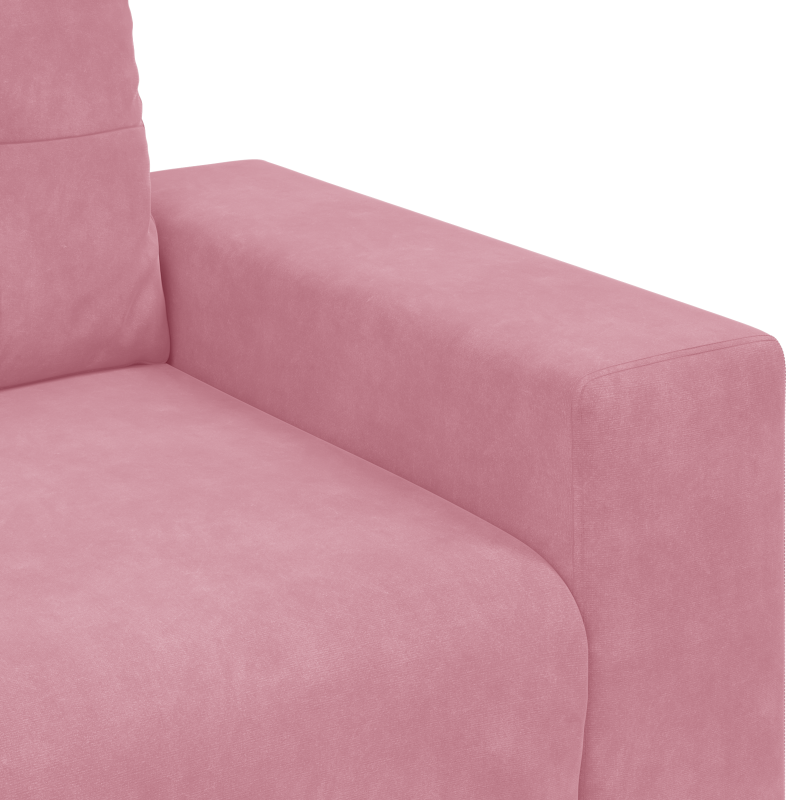 3-Sitzer Sofa in Rosa, 180 cm, aus Samt