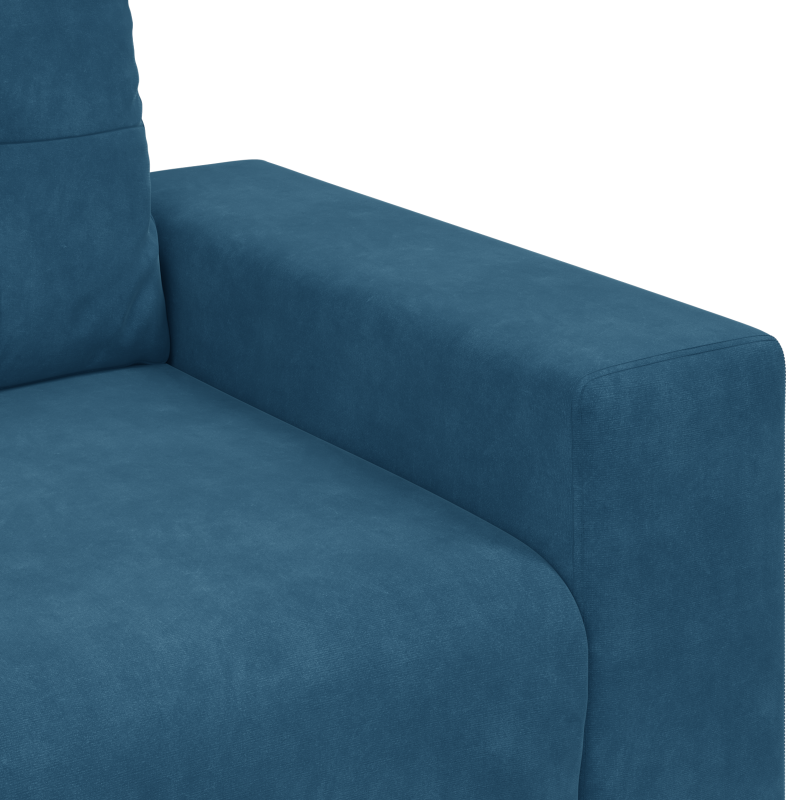 3-Sitzer Sofa in Blau 180 cm aus Samt