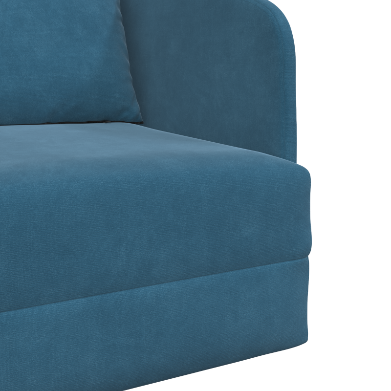 Boden-Sofa-Bett 2-in-1 Blau 65x80x83 cm Velvet