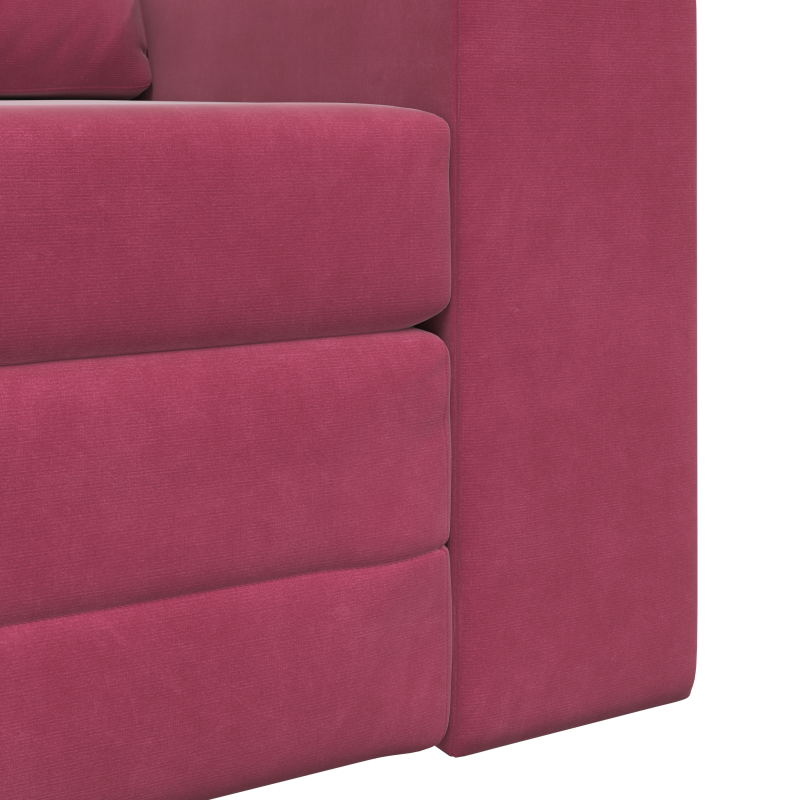 Boden-Sofa-Bett 2-in-1 Weinrot 98x71x83 cm Samt