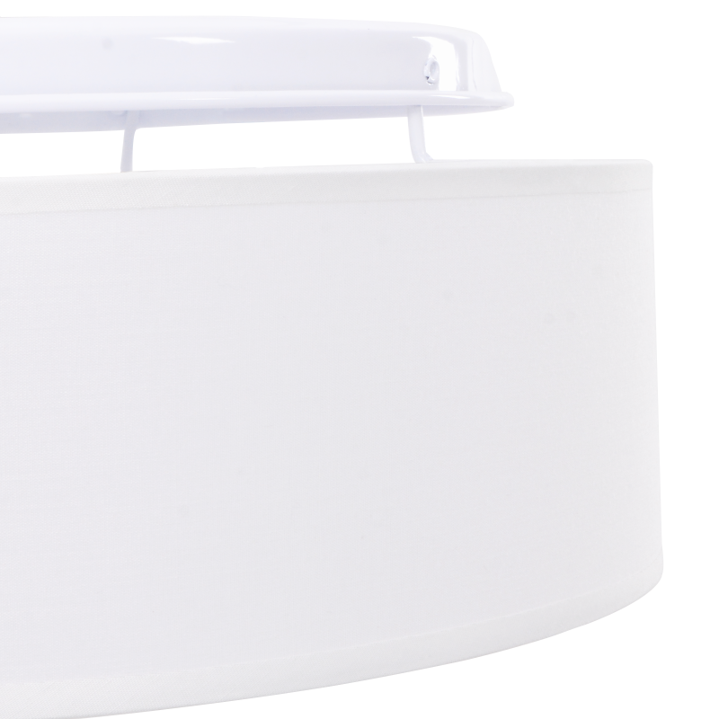 Flush Mount Deckenleuchten Weiß Ø 30 cm Stoff E27