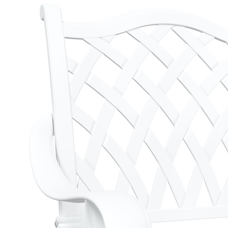 Gartenstühle 2er Set Weiß Guss Aluminium