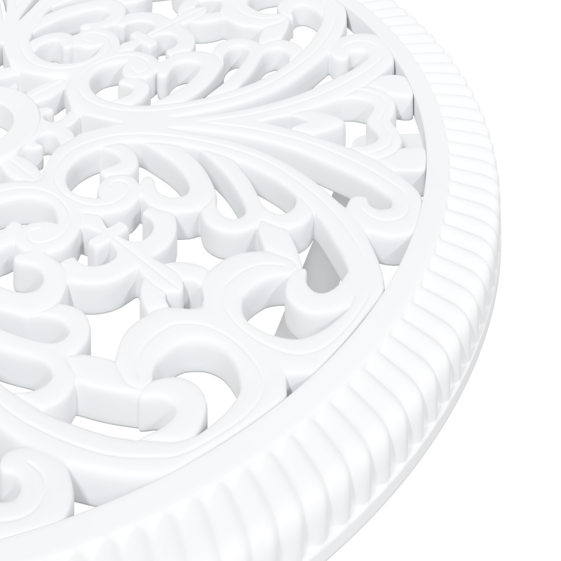 3-teiliges Garten Bistro Set aus weißem Gussaluminium