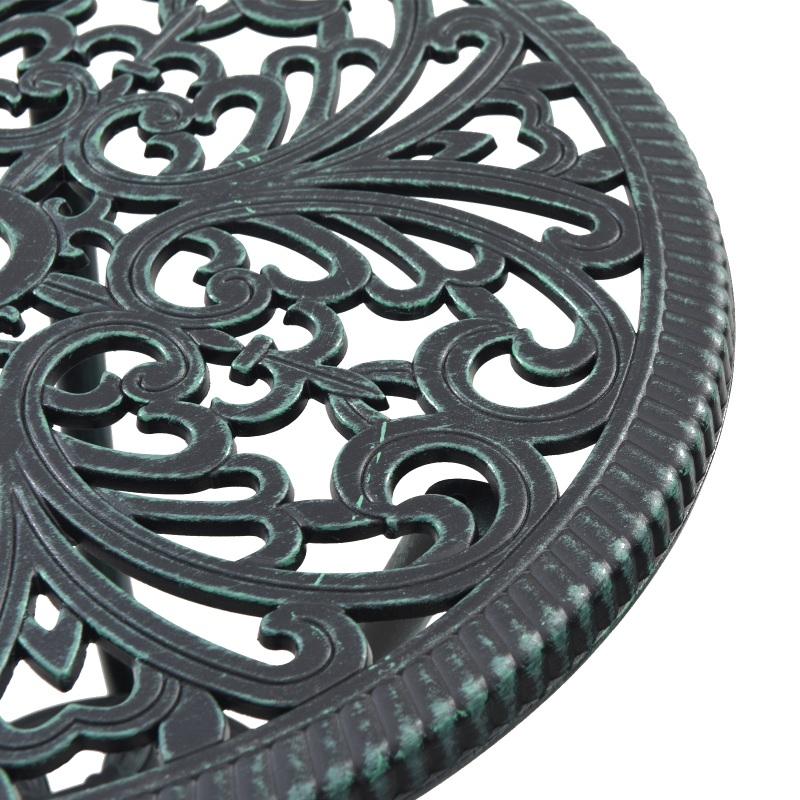 3-teiliges Garten Bistro Set Grün Gusseisen