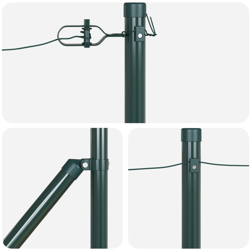 Zaunpfosten mit Spitze 13 Stück Ø32 mm 120 cm Feuerverzinkter Stahl