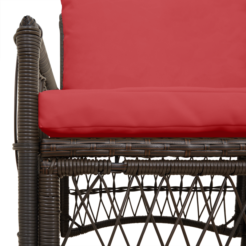 Gartenstuhl mit Kissen Braun 60x70x78 cm Poly Rattan